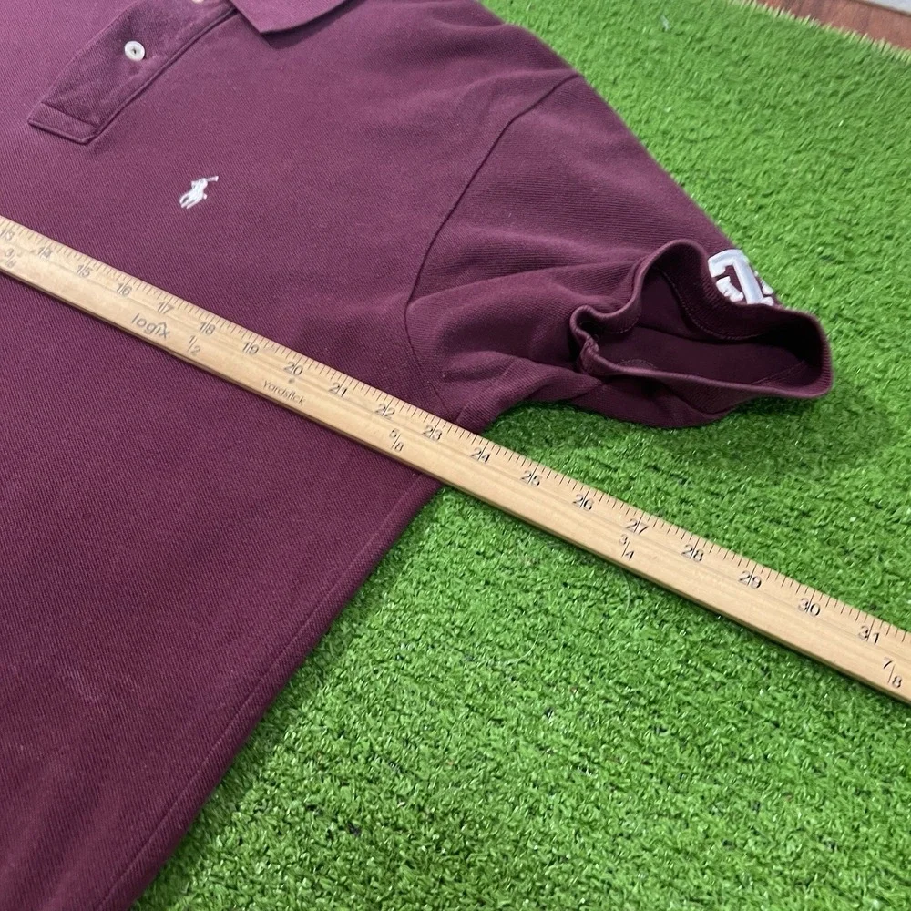 Vintage Texas A&M Polo Ralph Lauren LG Maroon Aggie Embroidered Logo 90s